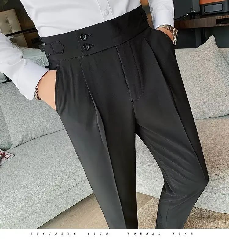 Calça Masculina Nadir Coffee Color Clássica Estilosa Paris Botão Prega Única Emagrece Suaviza Sua Silhueta Calça Social Casual