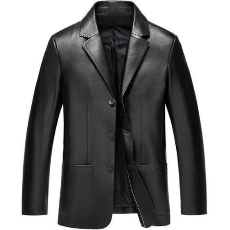 Thin Men's Suit Jackets Coat Short Cropped Male Blazer Leather Slim Fit Premium Simple Breasted New In Fashionable Elegant