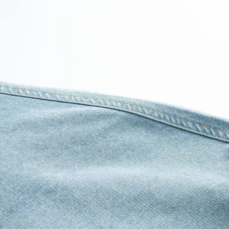 Retro Washed Loose Long Sleeve Women's Denim Shirt Vintage Workwear Style Button up Casual Outerwear from Mainland China