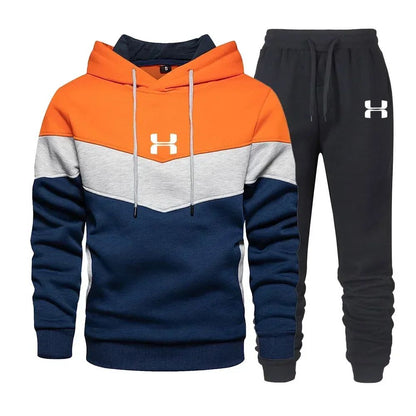 A brand-new autumn casual sports pullover paired with casual pants 2025 men's outdoor jogging fashion combination printed set