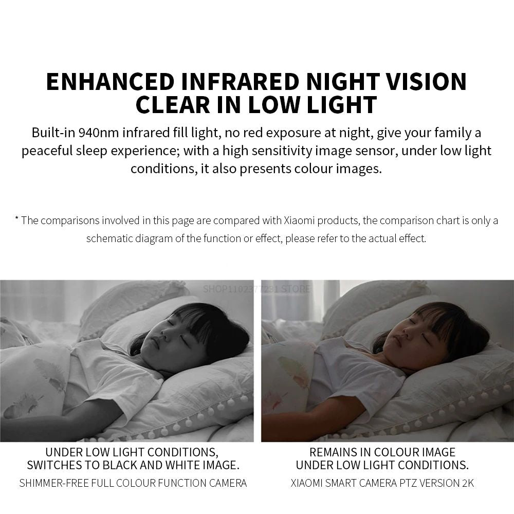 Xiaomi 360° Smart Home Security Camera Mi PTZ 2K Webcam 1296P 3 Megapixel AI Human Detection Night Vision Webcam Chinese Version