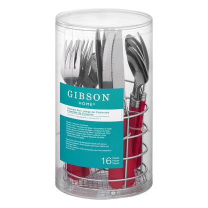 Conjunto de Talheres de Aço Inoxidável de 16 Peças com Cesto de Arame para 4 Pessoas Garfos Facas Colheres Colheres de Chá Próprio para Lava-Louças Ideal para Receber