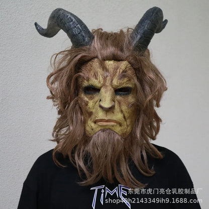 Movie Beauty The Beast Adam Prince Mask Cosplay Cool Horror Mask Latex Helmet Halloween Party Halloween Anime Prince Beast Set