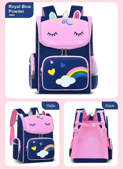 Children's Elementary School Students Schoolbag Girls 1,2,3,4,5,6 Grades 6-12 Years Old Shoulders Backpack Cute Waterproof Light