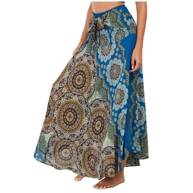 Sexy Summer Long Boho Bottom Women Skirt Vintage Casual Ropa Mujer Faldas Loose Fashion y2k Maxi Skirts Woman Clothing Saia Jupe
