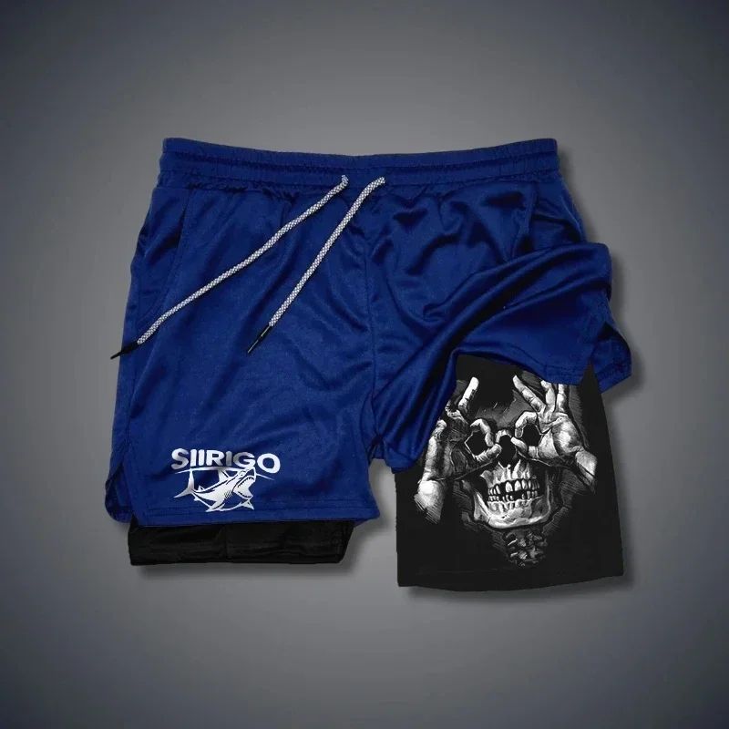 New sports shorts 2 in 1, male, breathable and informal sportswear, double layer, running, M-3XL basketball shorts