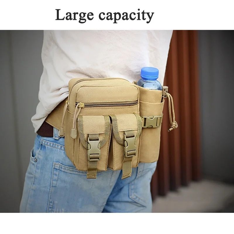 Men's Tactical Casual Fanny Waterproof Pouch Waist Bag Packs Outdoor Military Bag