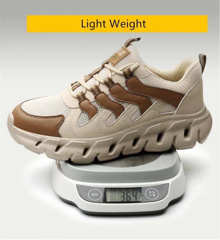 Light work shoes for men with iron professional man safety shoes non-slip work boots men steel nose safety sneakers man 46