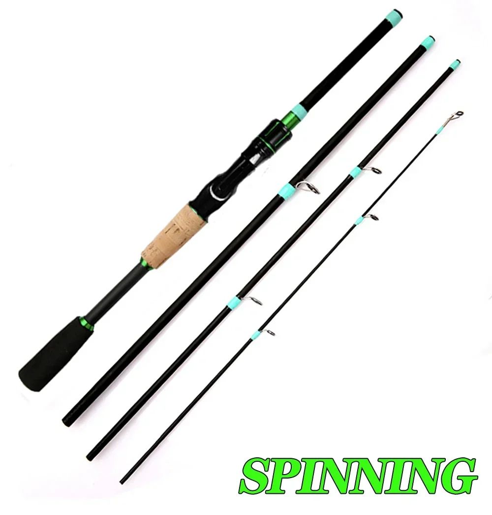 Vara de Pesca de Arremesso e Spinning, Ponta Sólida ML 1,8/2,1m, Ultraleve, para Jigging de Trutas, 4/5 Seções, Pesca