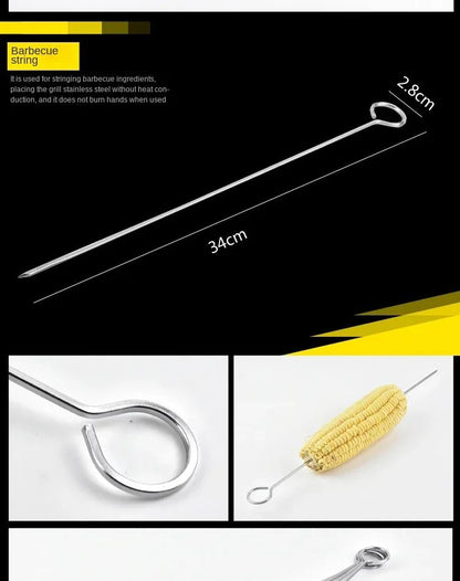 9pcs Portable BBQ tool Kit Outdoor Grill barbecue set Barbecue Set Spatula Clip Skewer With Storage Cloth Bag Grilling Tools