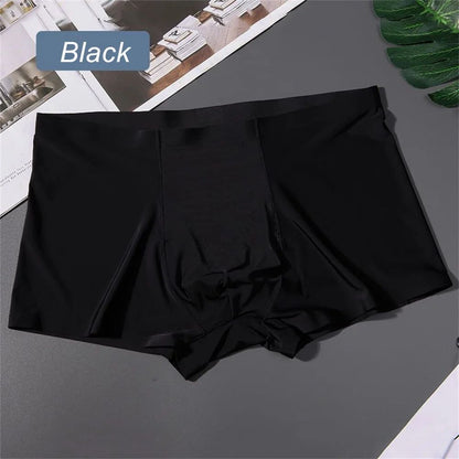 3PCS High Quality Men's Ice Silk Underwear Summer Thin Breathable Seamless Panties Sexy Male Underpants Plus Size