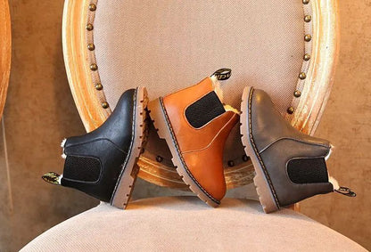Children's Boots for Boys Girls Toddlers Little Kids Fashion Classic Ankle Boots Warm Rubber Chelsea Boots British Style 21-36