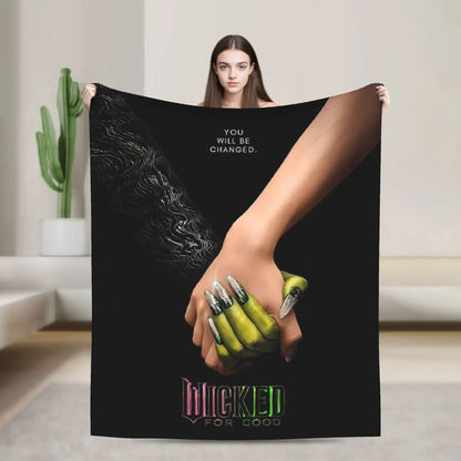 New Wicked Elphaba  Glinda Tonal Soft Warm Blanket Office Plush Bedding Throws Novelty Flannel Bedspread Sofa Bed Cover