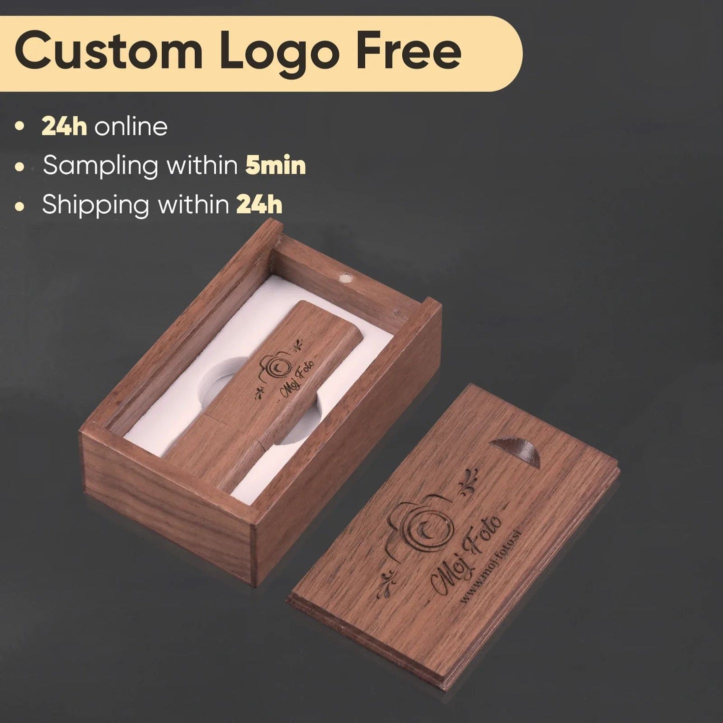 10PCS/LOT Wooden USB Flash Drive 128GB Pen Drive 64GB 32GB 4GB Memory Stick Wooden Box Free Custom Logo Creative Business Gifts