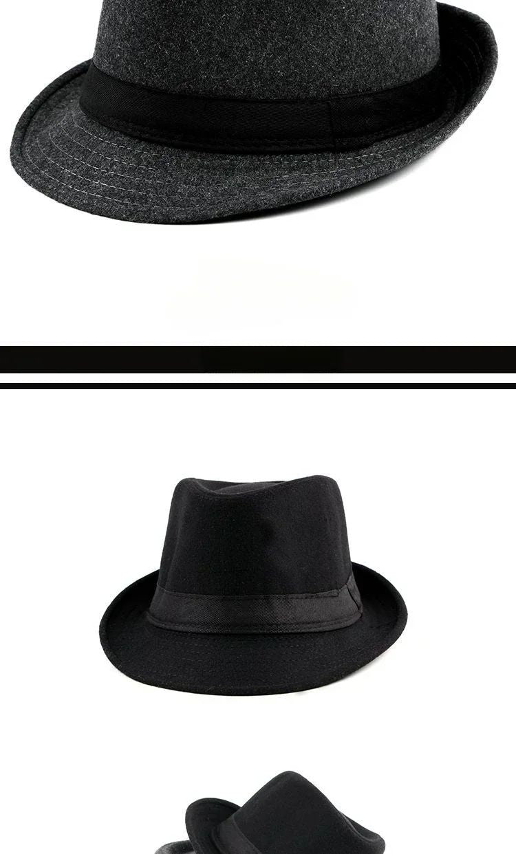 2025 Summer Unisex Classic Gatsby Style Straw Fedora Bucket Top Bowler Hats for Elegant Wedding Party Church Stage Black