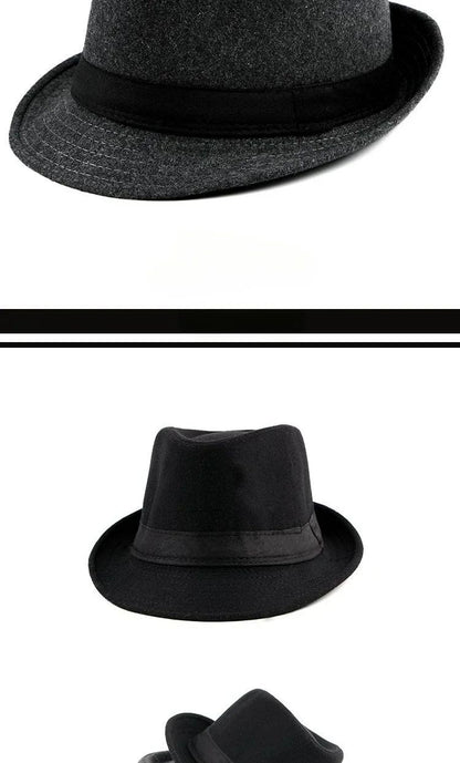 2025 Summer Unisex Classic Gatsby Style Straw Fedora Bucket Top Bowler Hats for Elegant Wedding Party Church Stage Black