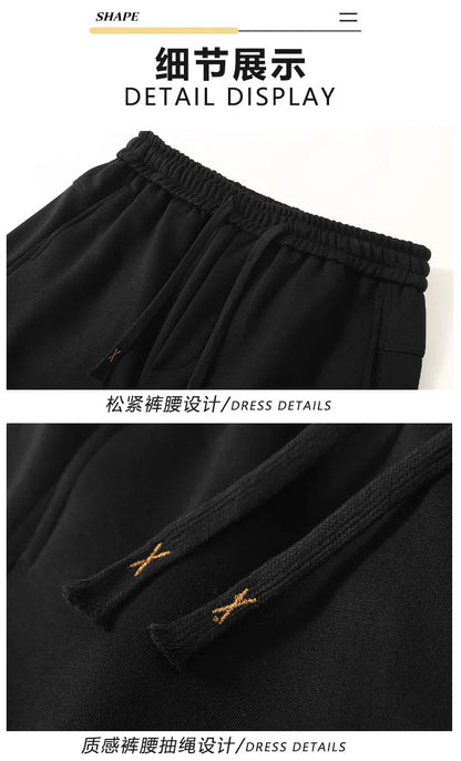 Calça Masculina Plus Size Grande Cintura Elástica Solta Jogger Masculina Primavera Moletom Plus Size Calça Esportiva Folgada