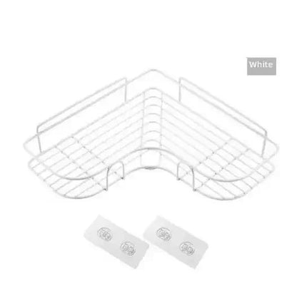 Prateleira de banheiro de ferro forjado estilo japonês, rack de armazenamento de gel de banho montado na parede, suporte de higiene pessoal sem furos para toalete