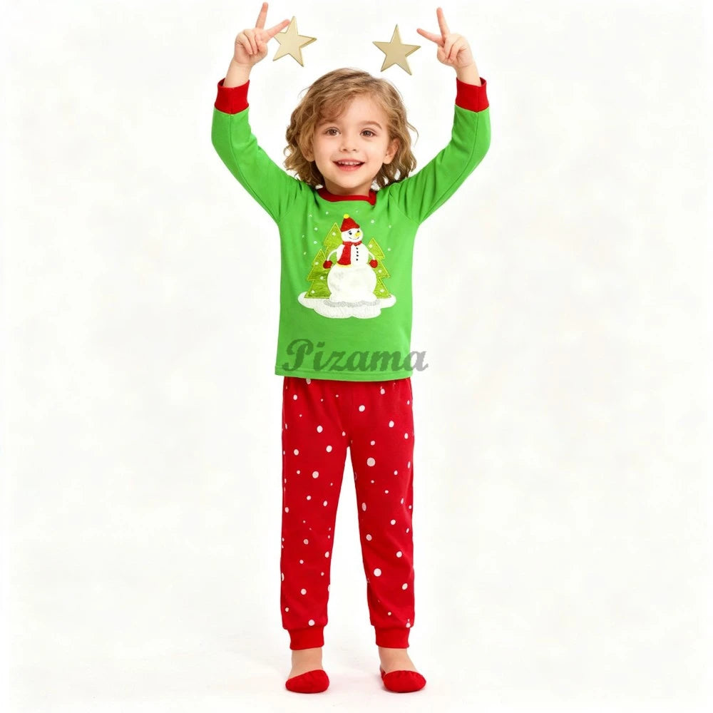 100 Cotton Girls Christmas Pajamas Sets Kids Pyjamas Penguin Snowman Pijama Xmas Homewear Baby Sleepwear Children Nightwear Pjs