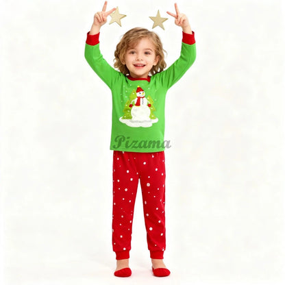 100 Cotton Girls Christmas Pajamas Sets Kids Pyjamas Penguin Snowman Pijama Xmas Homewear Baby Sleepwear Children Nightwear Pjs