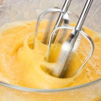 1pc-Dual-Power Kitchen Mixer - Electric & Manual Handheld Blender for Baking/Cooking (Includes Mixing Bowl)