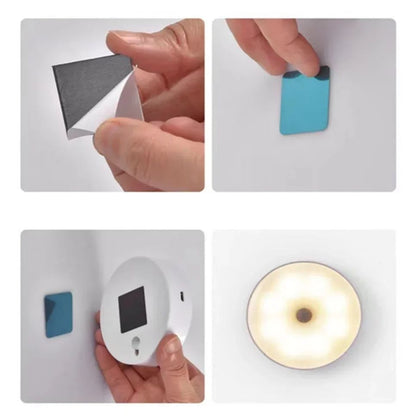 USB Charging Smart Sensor Lamp LED Human Body Induction Night Light Bedside Bedroom Home Corridor Lighting 8 LEDs Mini Wall Lamp