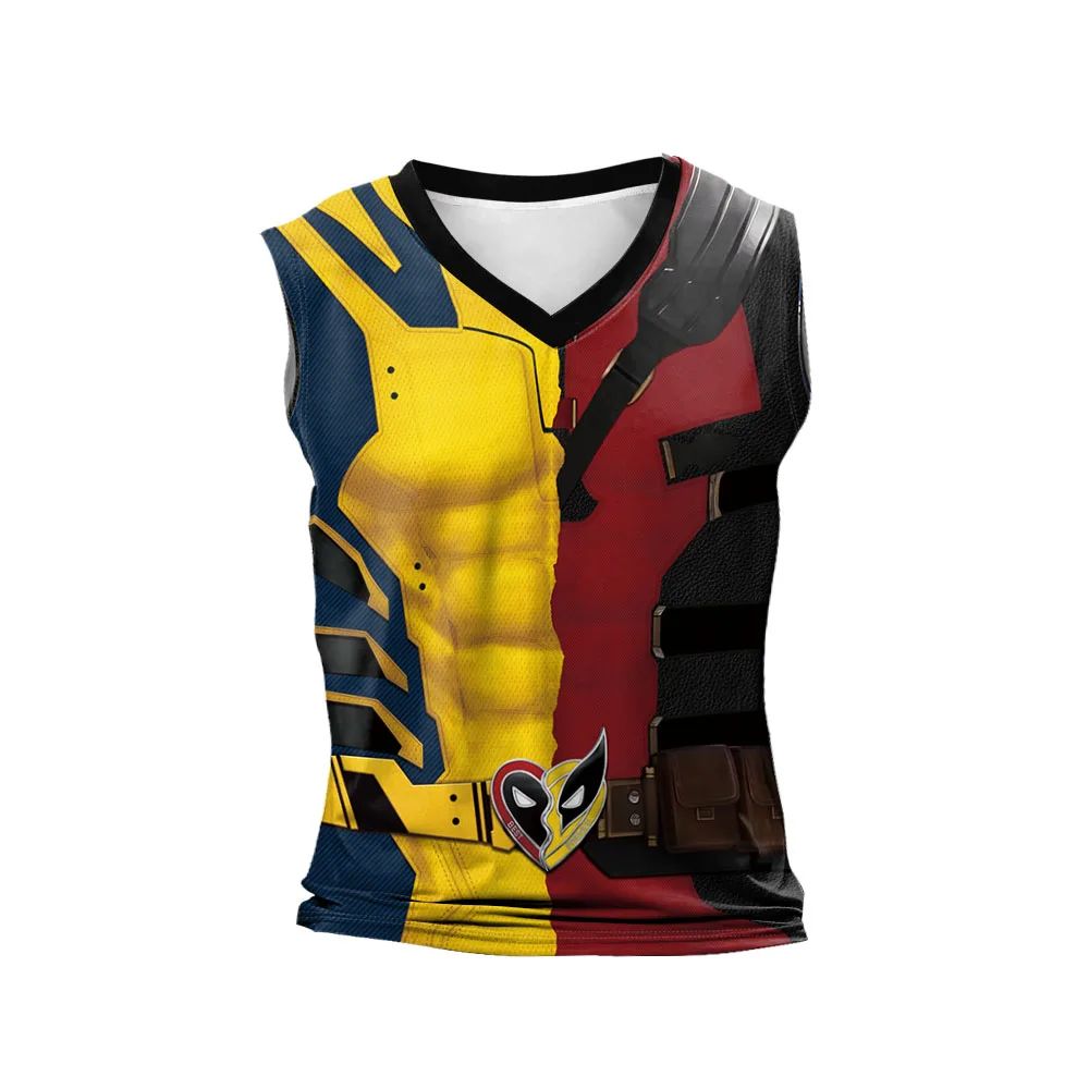 Halloween T-Shirt Red Shirt Men Tanks Halloween Cosplay Costume Hero Long Sleeved Tees Tanks Men Top Carnival Party Outfit