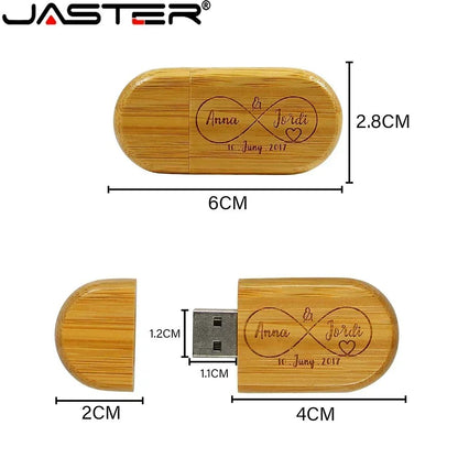 JASTER 10 unidades/lote (LOGOTIPO personalizável) Pen Drive USB 2.0 de Madeira 4GB 8GB 16GB 32GB 64GB 128GB Memory Stick Presente de Casamento