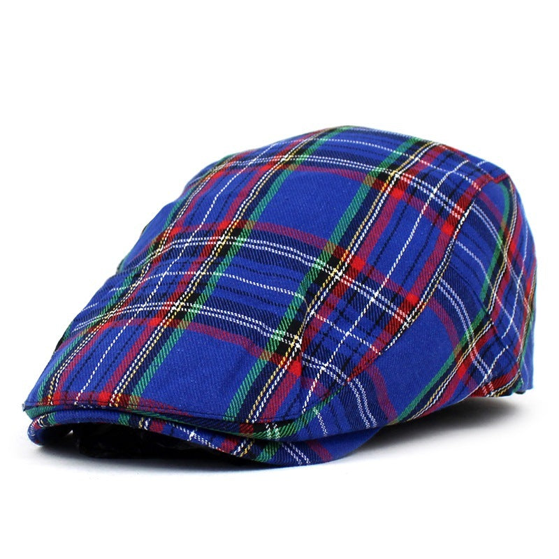 Beret British Plaid Peaked Cap Newsboy Cap Colorful Style Women Men's Forward Hat
