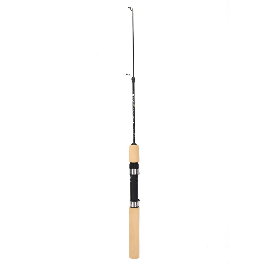 60/80/100cm Vara de Pesca no Gelo Portátil Vara de Carbono Leve para Rio Cabo Confortável Pesca de Carpa Pesca Equipamento de Pesca