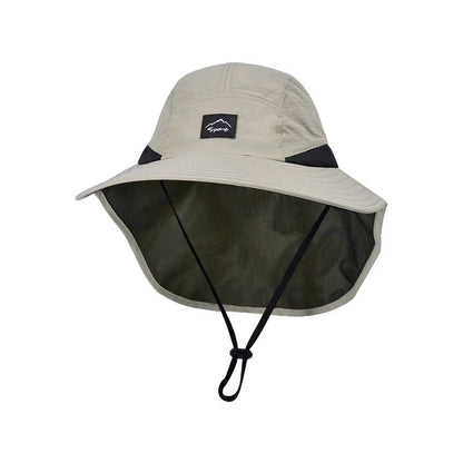 Summer MEN Shawl Fisherman Hat Quick Drying Breathable Sunshade Hat Outdoor Sun Protection Fishing Hat
