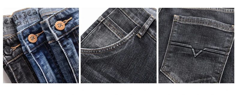 Autumn Winter New Business Men's Jeans Classic Fashion Stretch Washed Casual Denim Trousers Comfortable Straight Male pants