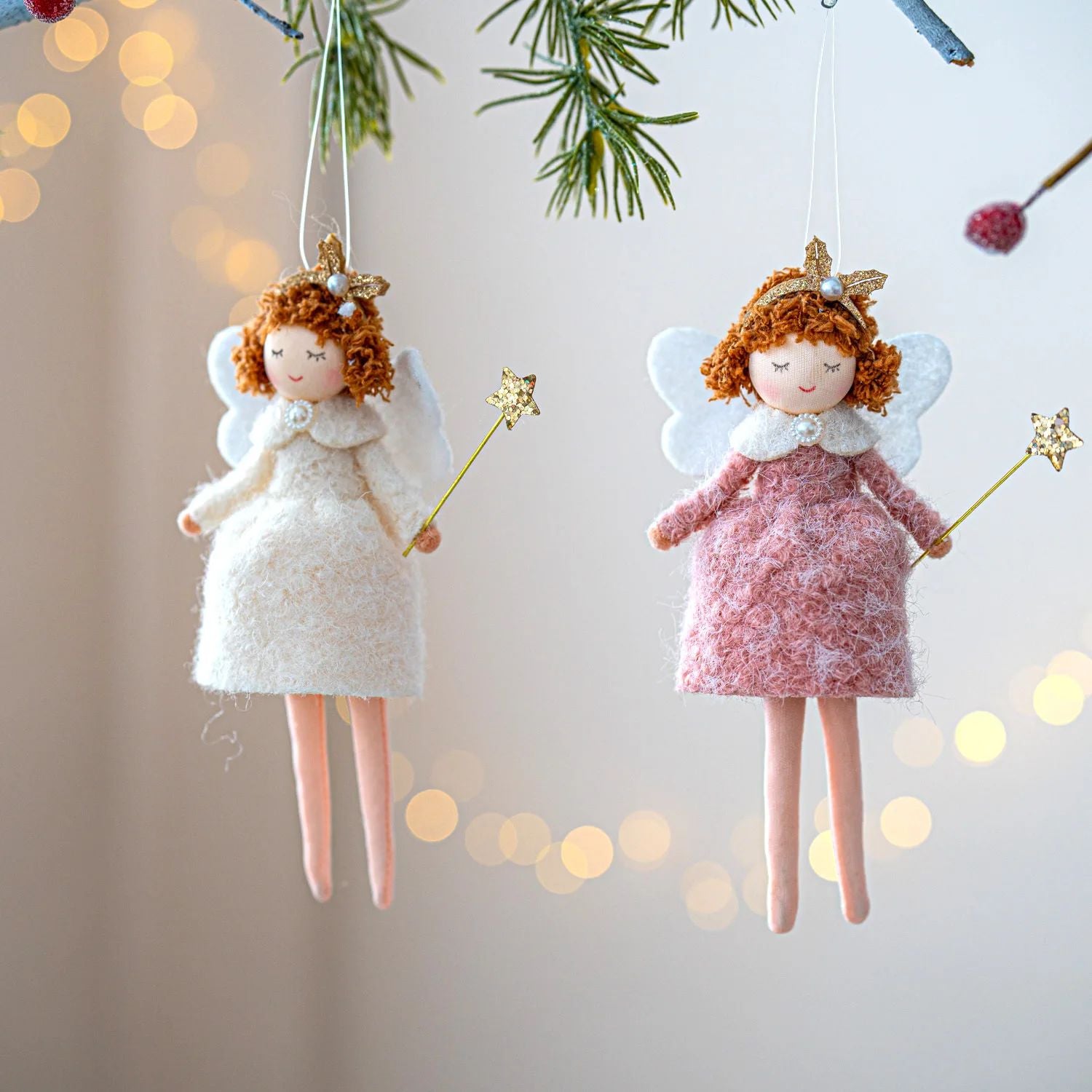 Christmas chiffon dress angel girl doll decoration Christmas tree pendant hanging decoration family New Year decoration