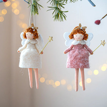 Christmas chiffon dress angel girl doll decoration Christmas tree pendant hanging decoration family New Year decoration