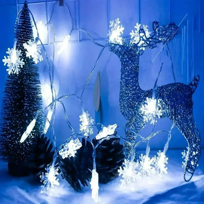 1pc LED Christmas Snowflake String Light Indoor Hanging Decorative Light Fairy Atmosphere Lamp for Wedding Party Battery Box/USB