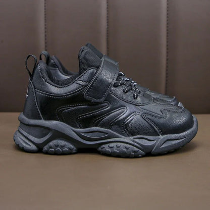 Children White Running Shoes Kids Fashion Sneakers PU Soft Breatheable Comfortable Boys Girls School Sports Shoes Size 26-37