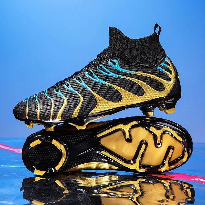 Men Match Non Slip Football Boots Cleats Indoor Outdoor Soccer Shoes Sport Training Long Spikes FG/TF Boys Futsal Comfortable