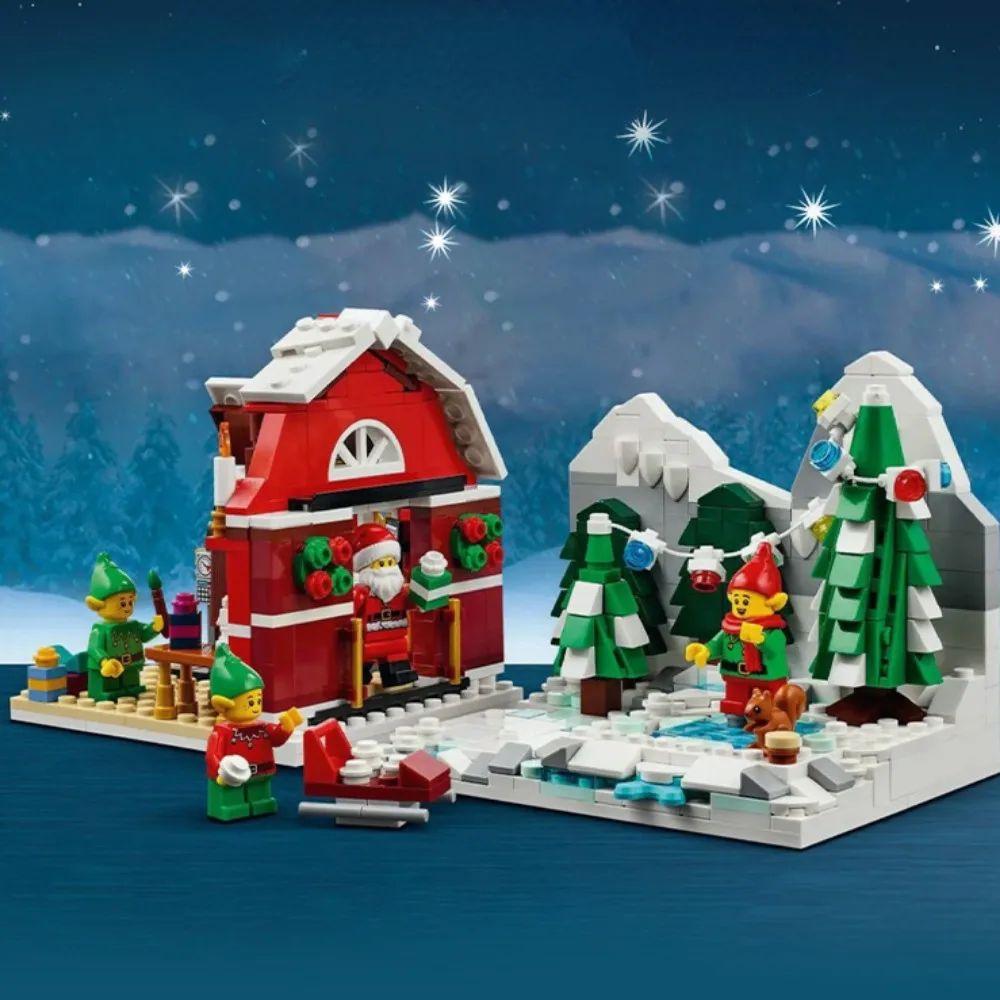LEGO Oficina do Papai Noel Edição Limitada Minifiguras de Elfos Brinquedo Montável Um Transportador de Brinquedos Móvel Presente de Natal Ano Novo 40565