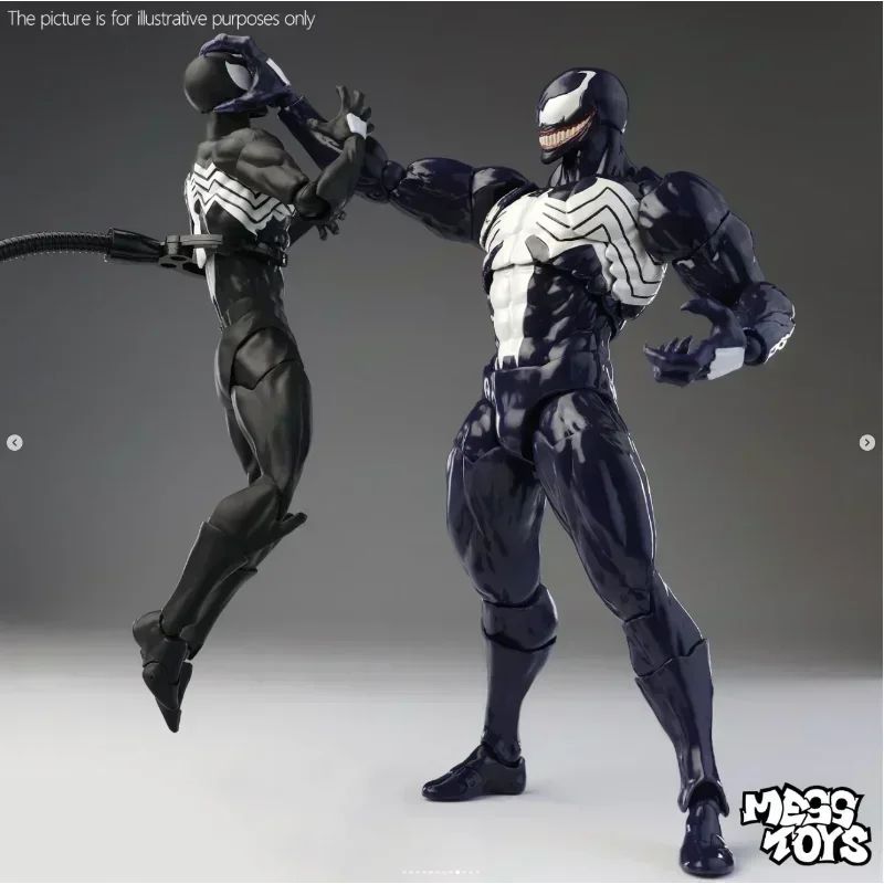 In stock NEW Mess Toys Venom Lethal Neighbor Spider Man Symbiotic Black Suit Messtoys Spiderman Anime Action Figure Model toys