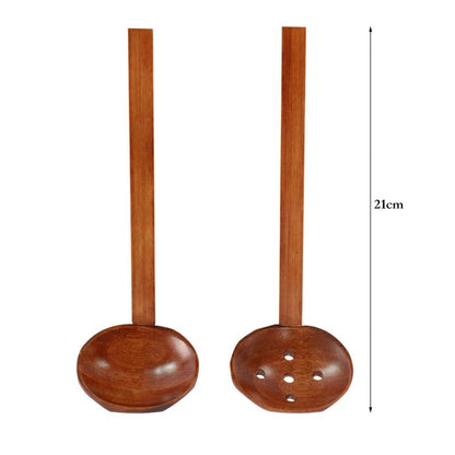 2Pcs Wooden Spoon Kids Rice Dessert Spoon Small Wood Coffee Teaspoon Long Ramen Soup Spoons Japanese Cutlery Kitchen Tableware