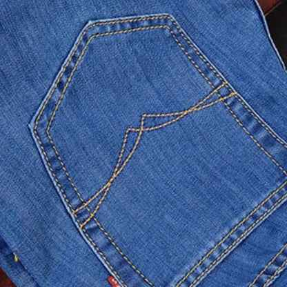 Men's Soft Straight Denim Pants 2025 Autumn Classic Business Black Biker Jeans Overalls Masculino Pantalone Hombre Mannen Homme