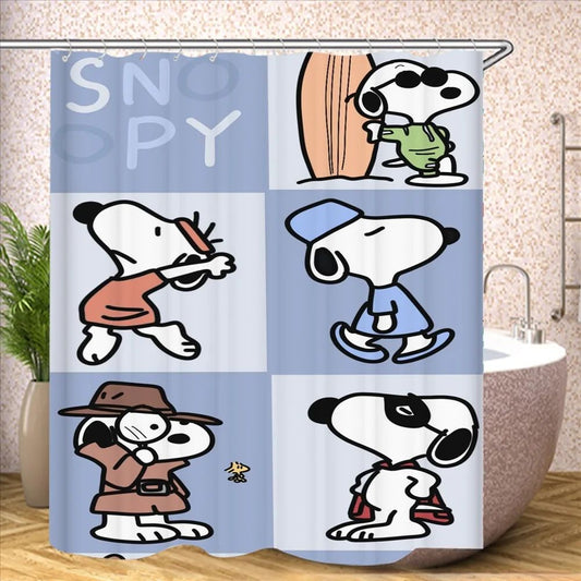 Snoopy Bathroom Decorations and Accessories Curtains for Shower Bath Curtain Sets Full Set Anime 120x180cm