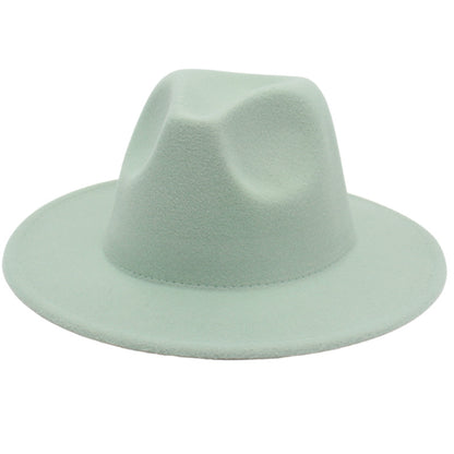 Women Fedora Hat Autumn Winter Luxury Men Top Hats Trendy Formal Wedding Decorate Black Green White Panama Cap Fedoras Gorras