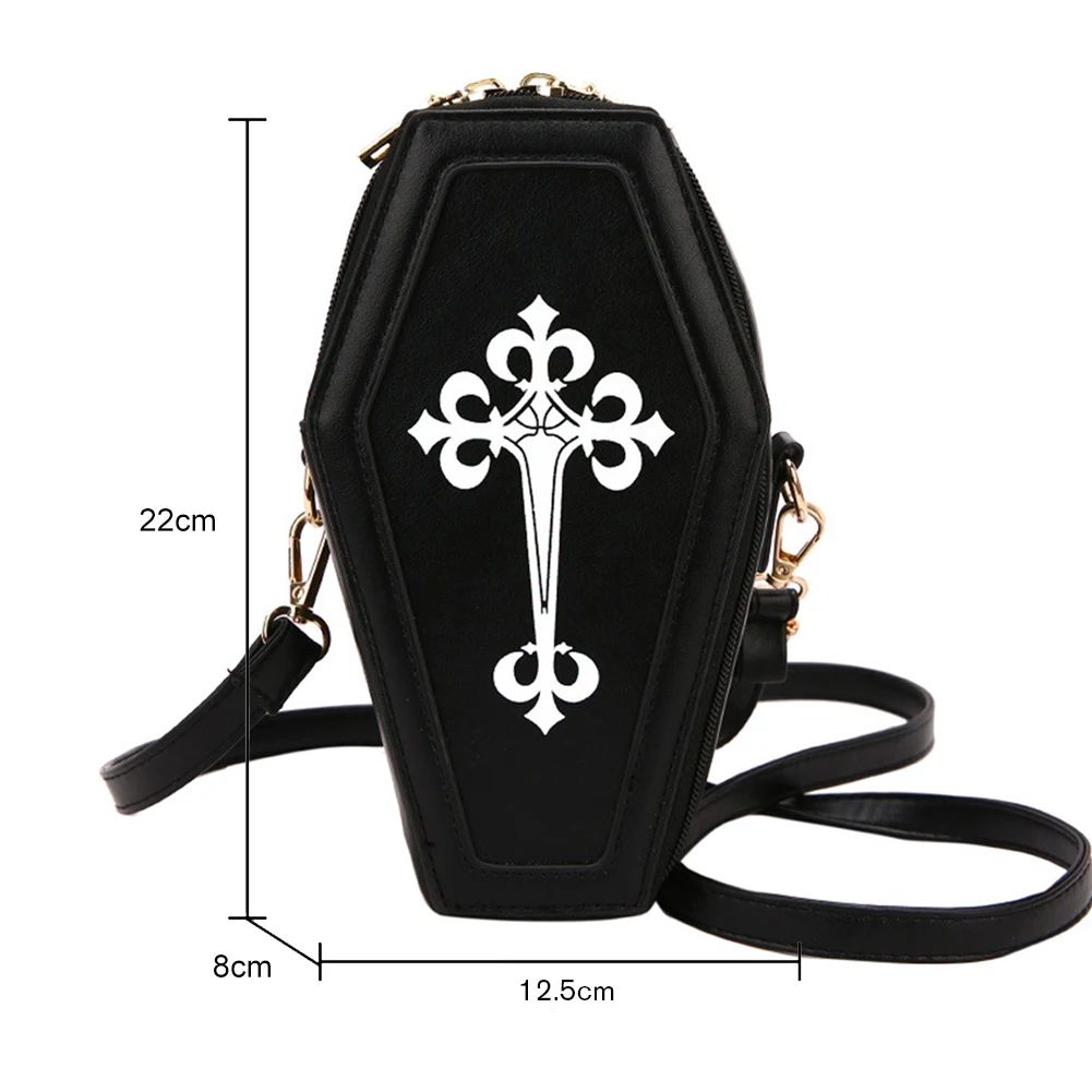 Women Fashion Shoulder Bag Large Capacity Coffin Shaped Casual Satchel Bag Adjustable Strap Spider Web PU Leather Chic Hobo Bag