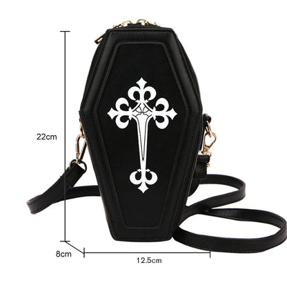 Women Fashion Shoulder Bag Large Capacity Coffin Shaped Casual Satchel Bag Adjustable Strap Spider Web PU Leather Chic Hobo Bag