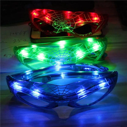 Disney Spiderman Glowing Glasses Marvel Anime Figure LED Flashing Glasses Sunglasses Cartoon Children's Party Toys Boys Gifts