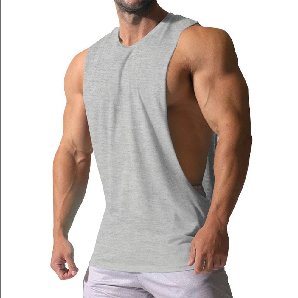 Men's Summer Fitness Tank Top Men Jogging Bodybuilding Sleeveless Shirt Breathable O-Neck Casual Male Vest Clothing