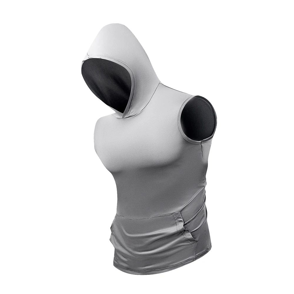 Men's Casual Hooded Sleeveless Vest Summer Breathable Lightweight T Shirt Gym Running Training Bodybuilding Undershirts T-Shirt