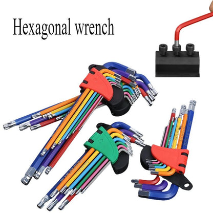Conjunto de Chaves Allen Kit de Chaves L Para Parafuso Allen Conjunto de Chaves Hexagonais de Braço Longo 9 Peças de 1,5 mm a 10 mm Ferramentas Manuais de Chave Hexagonal Para Reparo de Bicicletas