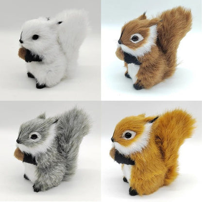 Simulation Squirrel Animal Figurines Christmas Artificial Squirrel Ornament Christmas New Year Party Desktop Decoration